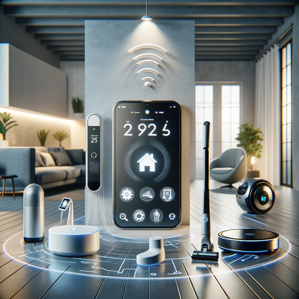 A variety of smart home technology elements that improve accessibility