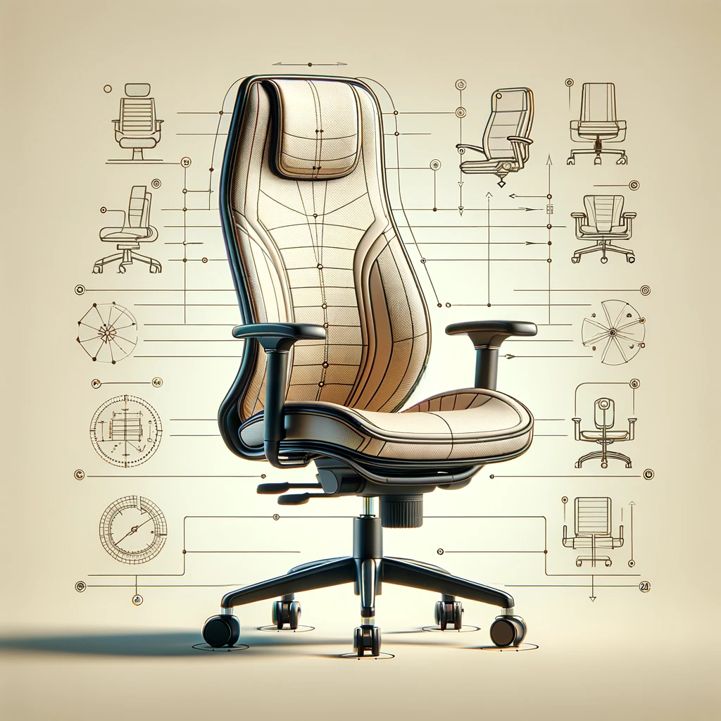 Diagram of the ergonomics provided by a home office chair