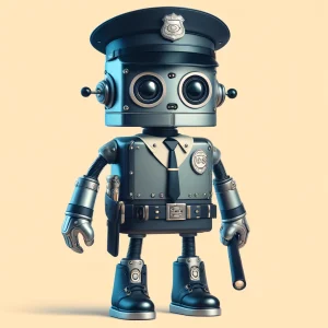 An AI or robot security guard